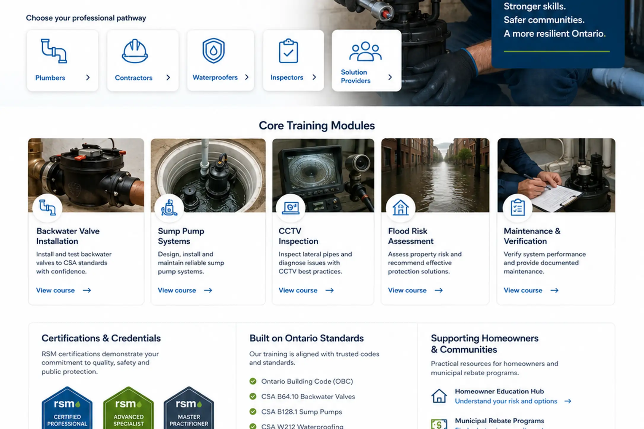 Use the structured form for homeowner education, commercial or organizational guidance, municipal resources, training, credentials, disaster-recovery information or partnership discussions.